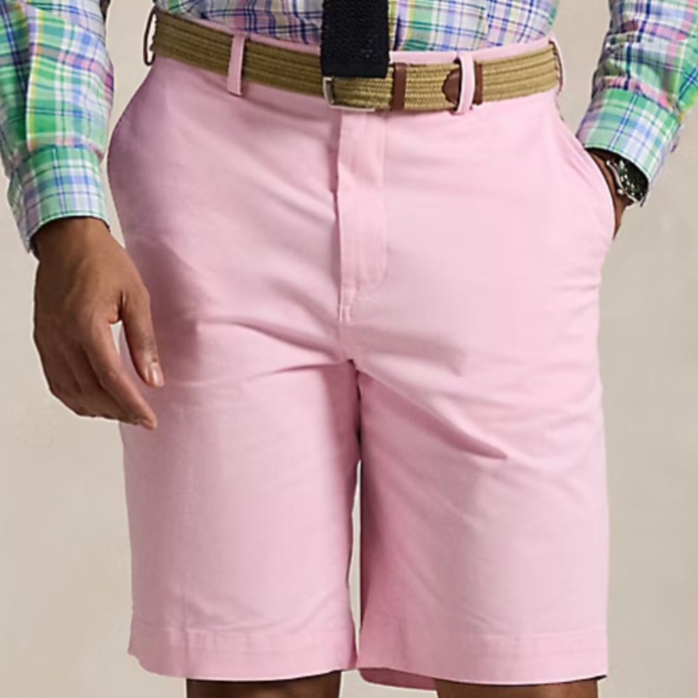 NWT Polo Ralph Lauren 52B Stretch Classic Fit Chino Short Big & Tall Pink Logo